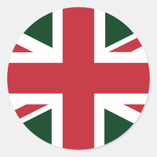Jack British (UK) Flag cool Dark Green Union Runder Aufkleber