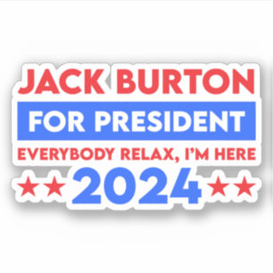 Jack Burton für Präsident 2024 Aufkleber