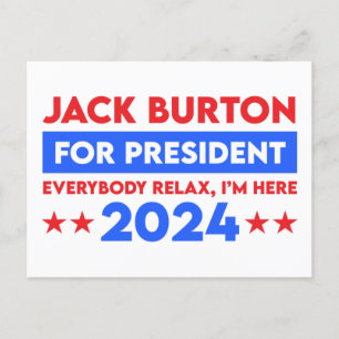 Jack Burton für Präsident 2024 Postkarte