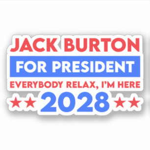 Jack Burton für Präsident 2028 Aufkleber