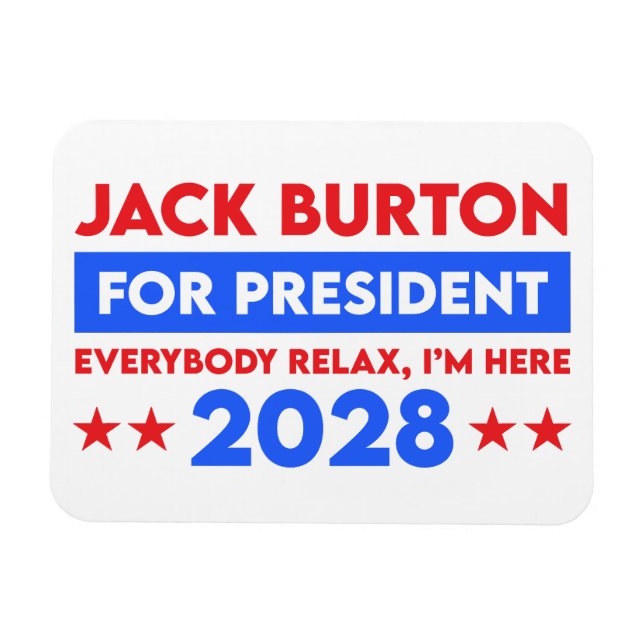 Jack Burton für Präsident 2028 Magnet (Horizontal)