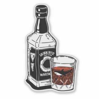 Jack Daniels inspirierte Whiskey-Illustration Aufkleber
