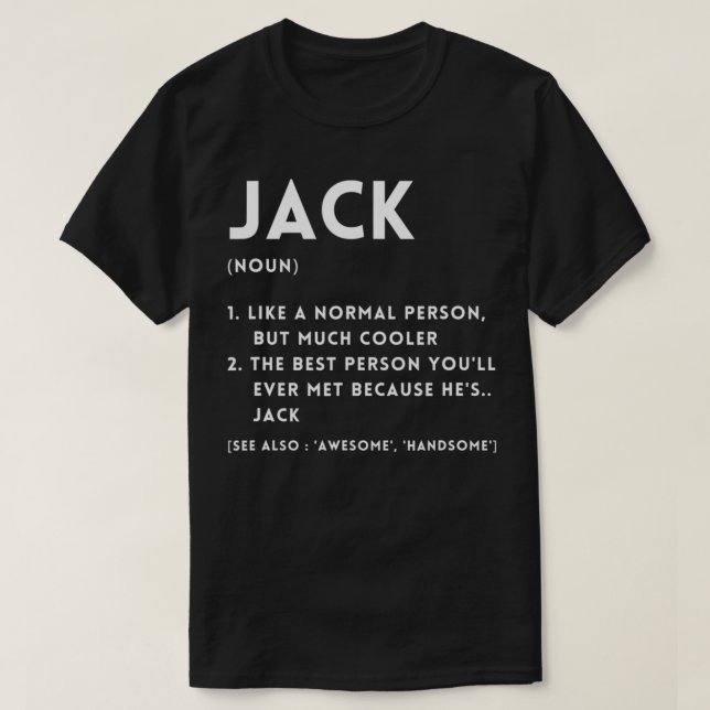 Jack Definition Lustige Personalisierte Name Für J T-Shirt (Design vorne)