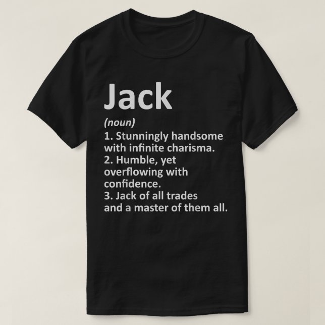JACK Definition Personalisiert Name Funny Birthday T-Shirt (Design vorne)