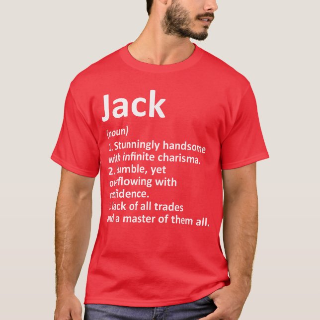 Jack Definition Personalisierter Name Lustiger Geb T-Shirt (Vorderseite)