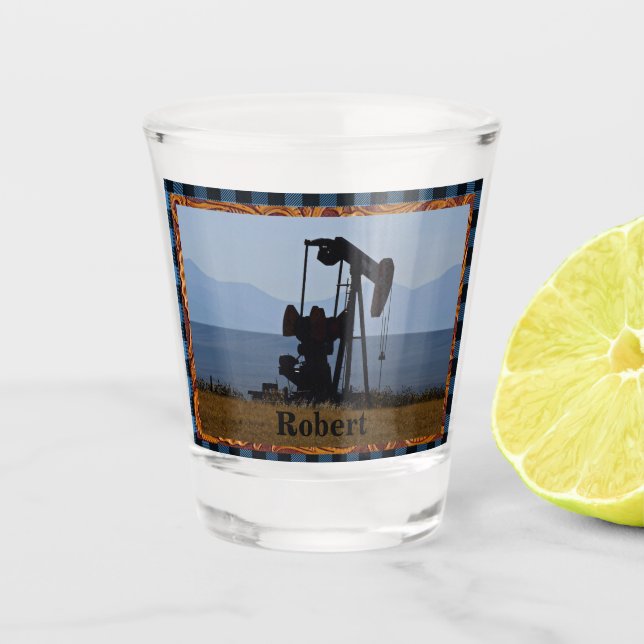 Jack der Ölpumpe Schnapsglas (Vorderseite)