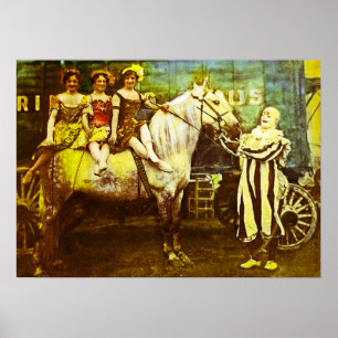 Jack des Clowns und des Vintagen Zirkus der drei K Poster