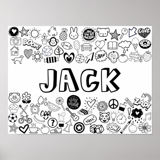 "JACK" Farbgestaltung für sich selbst Kontur Poster (Vorne)