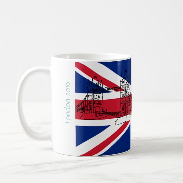 Jack Flag British Tower Bridge Union Kaffeetasse (Links)