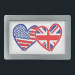 Jack-Flag-Hörer der American Flag Union Rechteckige Gürtelschnalle<br><div class="desc">Heftamerikanische Flagge und Flagge der Union</div>