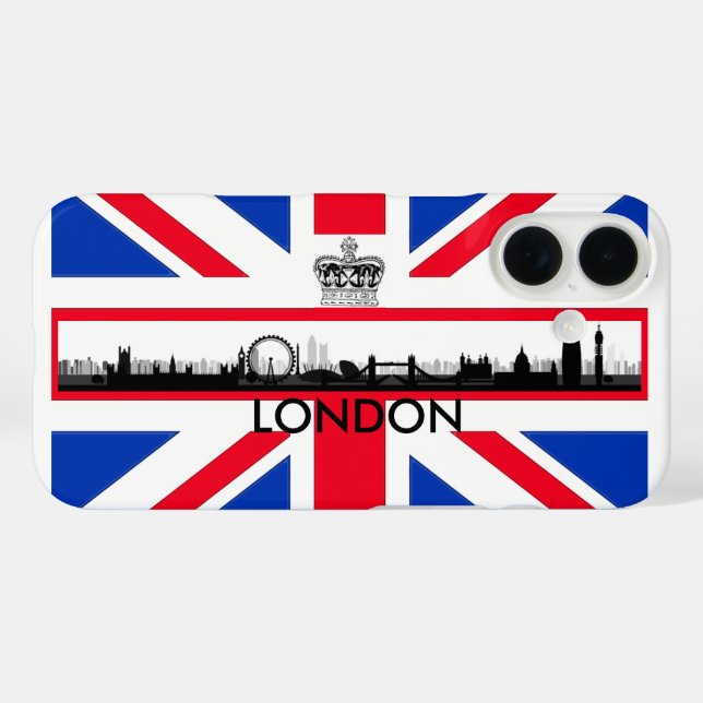 Jack Flag London Eye Skyline Union Case-Mate iPhone Hülle (Rückseite (Horizontal))