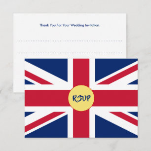Jack Flag Patriotic Wedding RSVP Car Karte