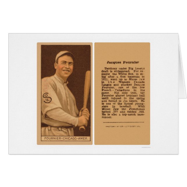 Jack Fournier White Sox Baseball 1912 (Vorderseite (Horizontal))
