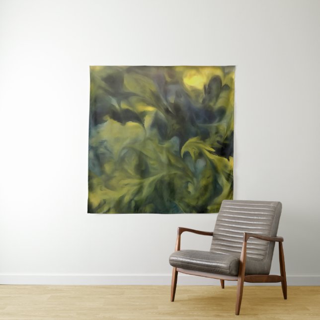 Jack Frost in Blauer Graue und Gelbe Abstrakte Kun Wandteppich (Beispiel)