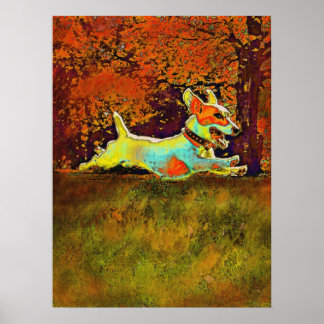 Jack im Herbstwald Poster