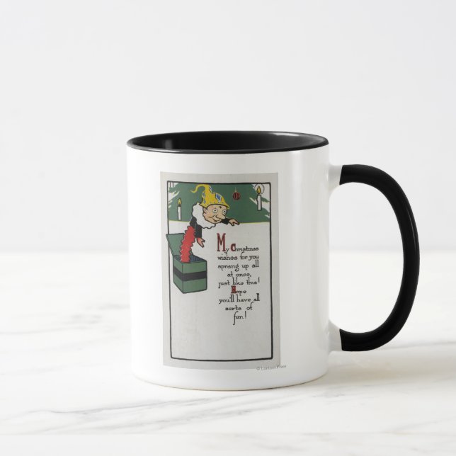 Jack in der Box senden Weihnachtswünsche Tasse (Rechts)