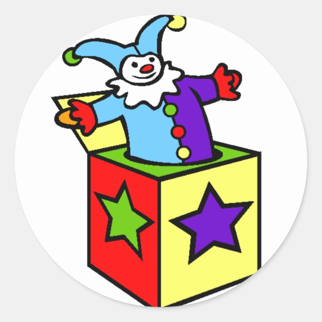 Jack in der Schachtel! Runder Aufkleber (Vorderseite)