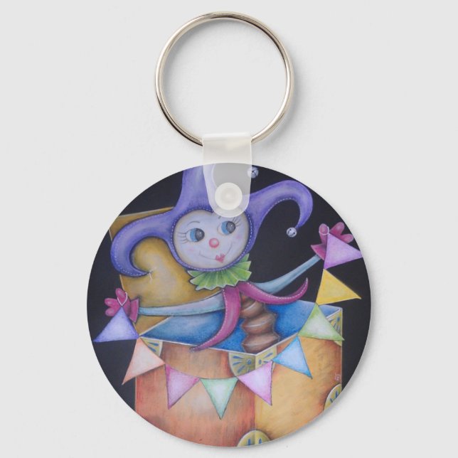 Jack in der Schachtel Schlüsselanhänger (Vorderseite)