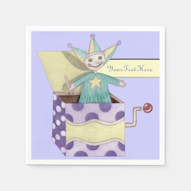 Jack-in-the-Box - Traditionelles Spielzeug (pastel Serviette (Vorderseite)