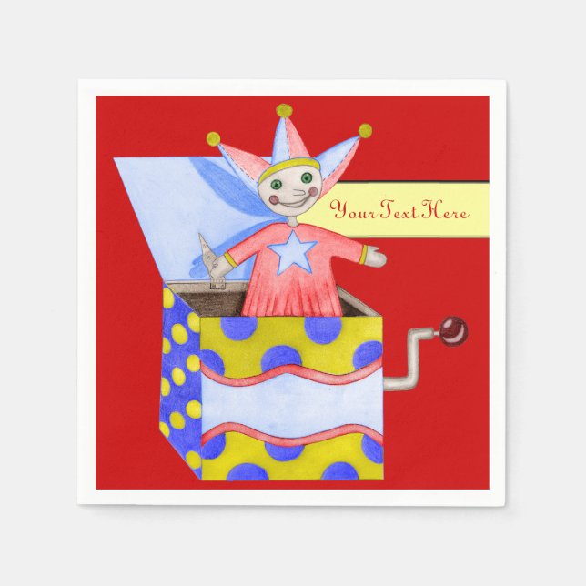 Jack-in-the-Box - Traditionelles Spielzeug (Primär Serviette (Vorderseite)