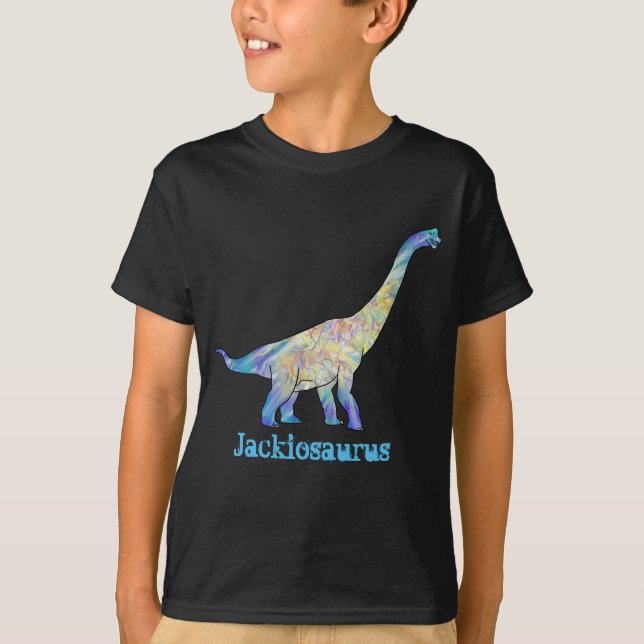 Jack iosaurus farbenfroh Brachiosaurus Dinosaurier T-Shirt (Vorderseite)