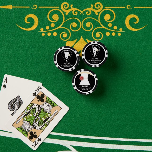 Jack & Jill Poker Night Party Tuxedo White Dress Pokerchips (Pokertisch (Stapel))