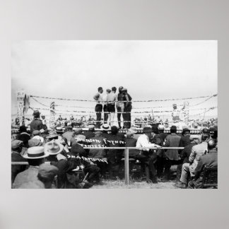 Jack Johnson gegen Fireman Jim Flynn Boxing: 1912 Poster