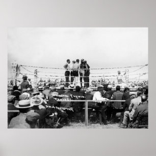 Jack Johnson gegen Verpacken Feuerwehrmann-Jims Poster