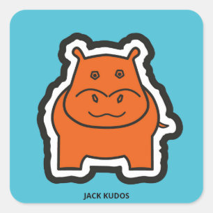 Jack Kudos Blue Quadratischer Aufkleber