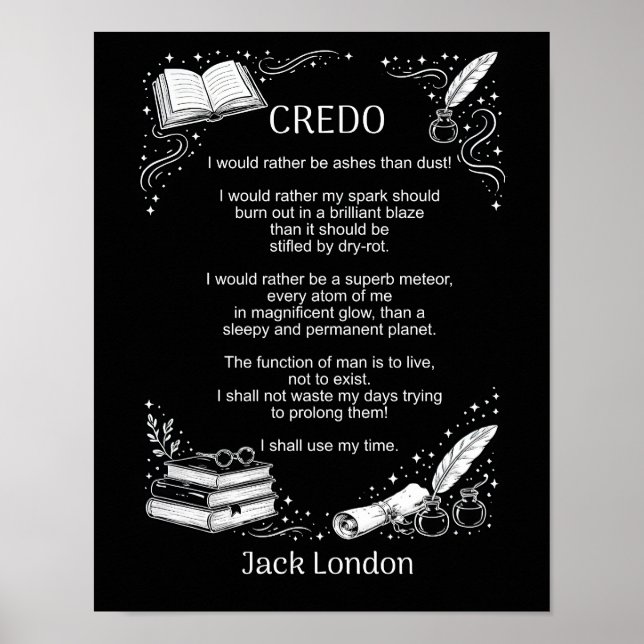 Jack Londons Glaubensbekenntnis Poster (Vorne)