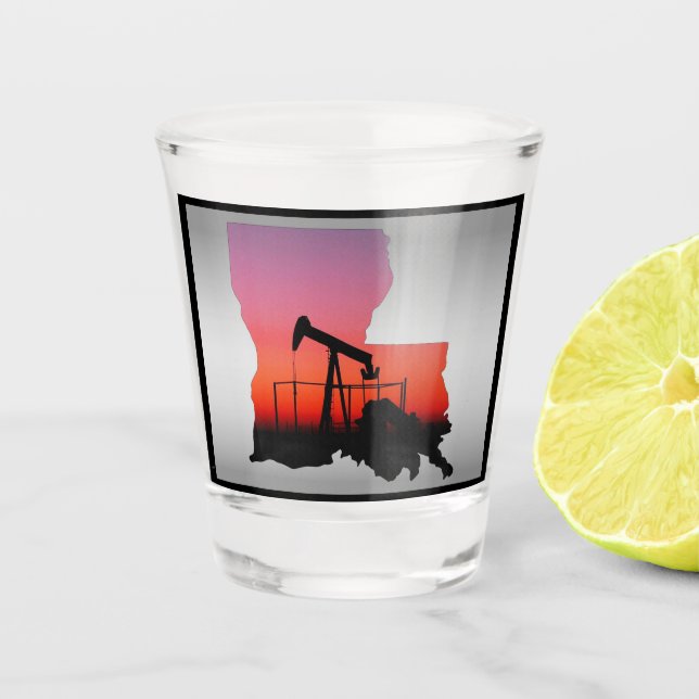 Jack Louisiana Form der Ölpumpe Schnapsglas (Vorderseite)