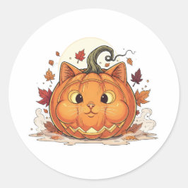 Jack-O’-Brit - Pumpkin British Shorthair Cat Runder Aufkleber