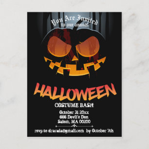 Jack O Halloween-Party laden Postkarte ein