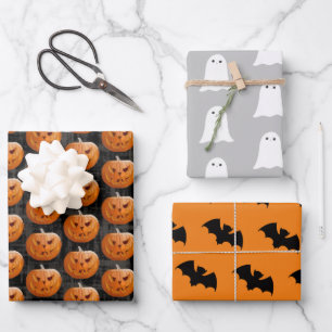 Jack-O-Lantern-3-Pack-Geschenkpackung Geschenkpapier Set