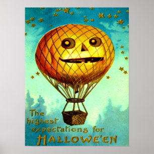 Jack O' Lantern Air Ballon Poster