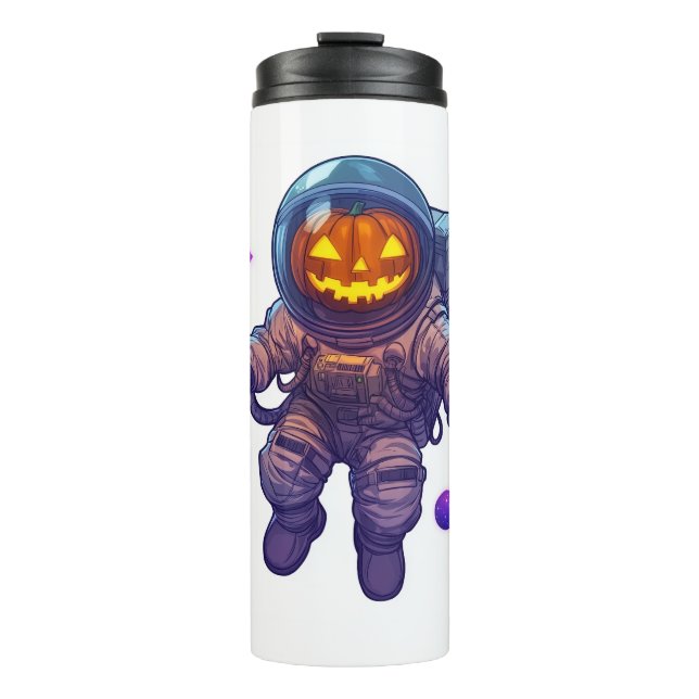 Jack-o'-Lantern Astronaut Thermosbecher (Vorderseite)