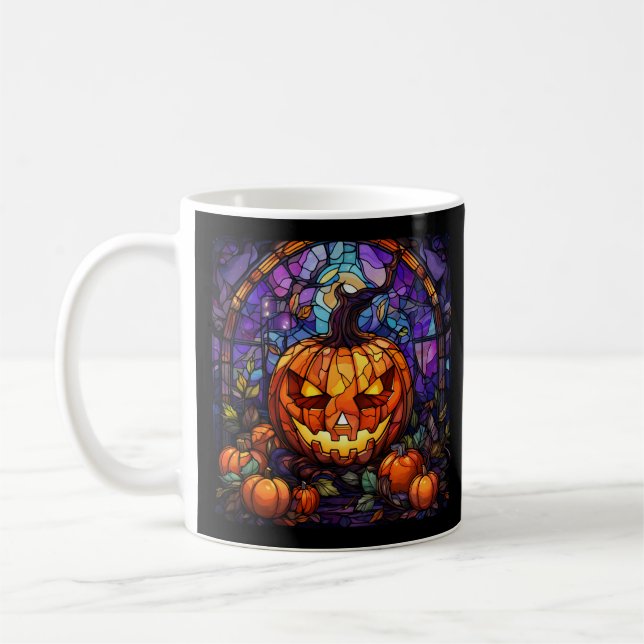 Jack-o'-Lantern aus Hartglas: Geräumige Eleganz Kaffeetasse (Links)