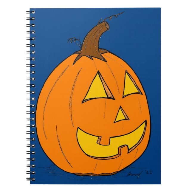 Jack o' Lantern Blue Notebook Notizblock (Vorderseite)