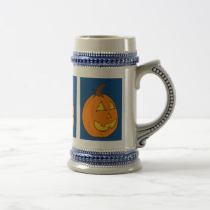Jack o' Lantern Blue Stein Bierglas