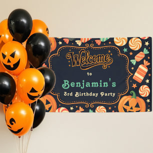 Jack-O'-Lantern & Candy Halloween Geburtstagsparty Banner