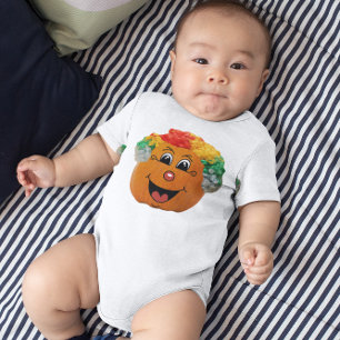 Jack o' Lantern Clowace, Halloween Pumpkin Baby Strampler