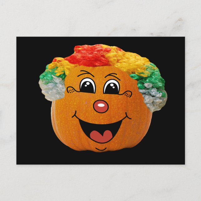 Jack o' Lantern Clowace, Halloween Pumpkin Postkarte (Vorderseite)