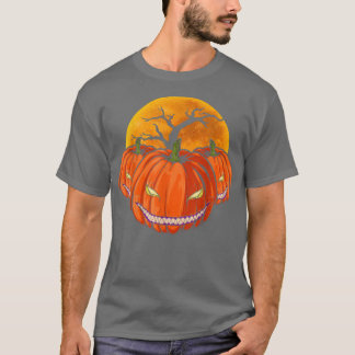 Jack O Lantern Creepy Halloween Costume Full Moon  T-Shirt