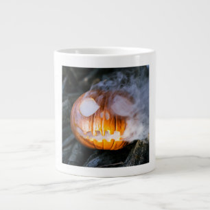 Jack-o-Lantern des kopflosen Pferdes Kopf an Flamm Jumbo-Tasse