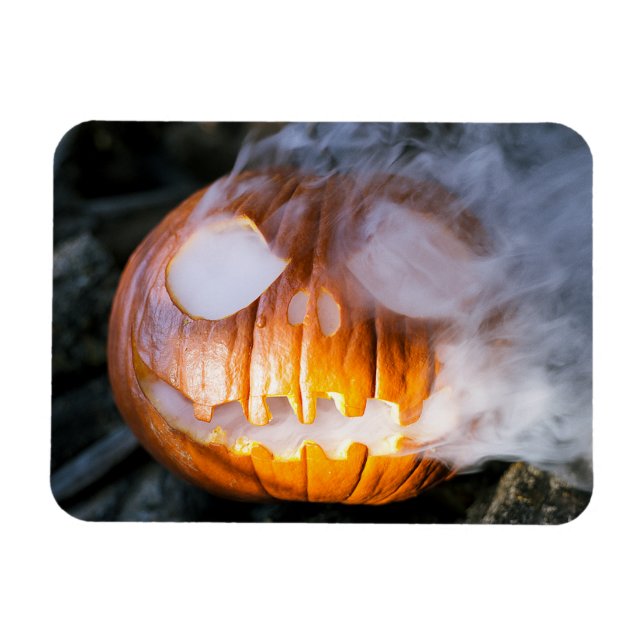 Jack-o-Lantern des kopflosen Pferdes Kopf an Flamm Magnet (Horizontal)