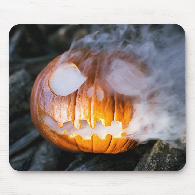 Jack-o-Lantern des kopflosen Pferdes Kopf an Flamm Mousepad (Vorne)