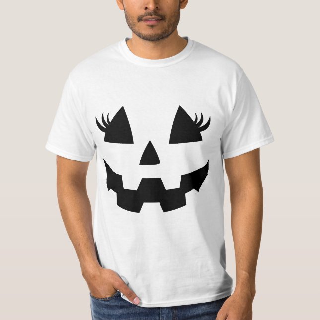Jack O Lantern Eyelashes Pumpkin Face Halloween Wo T-Shirt (Vorderseite)