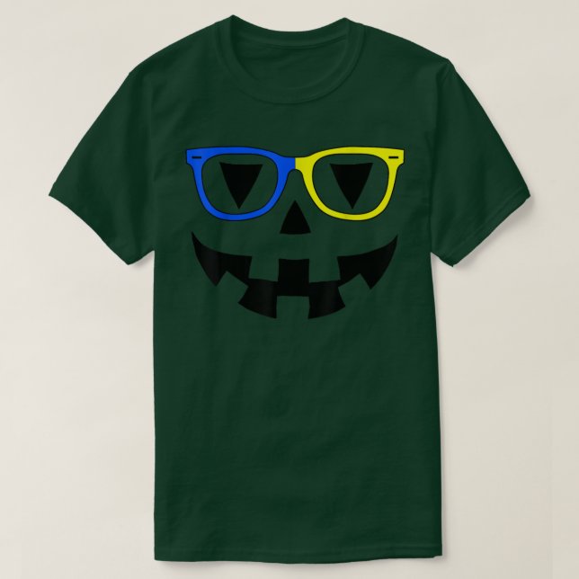 Jack O Lantern Face Glasses Sunglasses Pumpkin Hal T-Shirt (Design vorne)