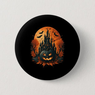 Jack O' Lantern Face Halloween Pumpkin Spooky Button