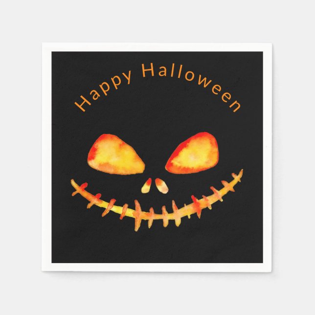Jack O' Lantern Face Halloween Serviette (Vorderseite)